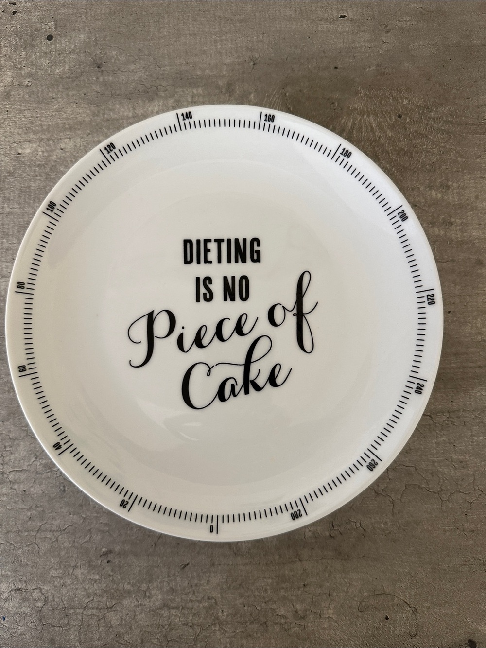Z Gallerie White Porcelain “Wait For Dessert “ Set Of Four 7.5” Plates